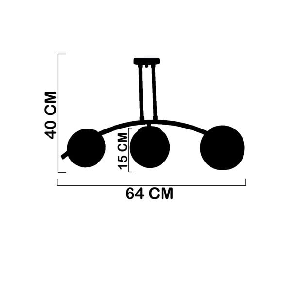Żółto-czarna lampa sufitowa ze szklanym kloszem ø 15 cm Yay – Squid Lighting-image-3