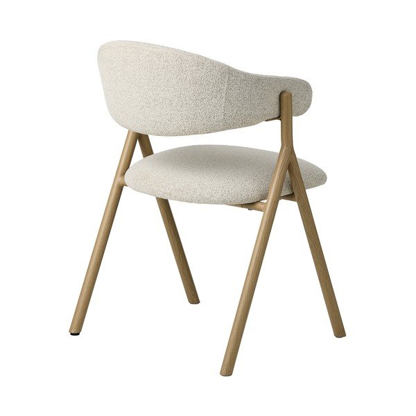 Kremowy/w naturalnym kolorze tapicerowany fotel jadalniany z podłokietnikami Frances – Unique Furniture-image-3