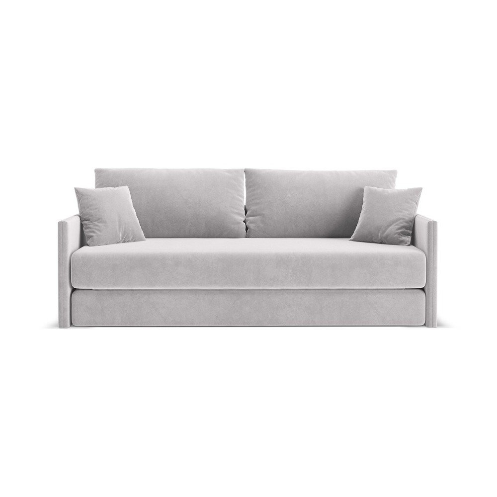 Jasnoszara aksamitna rozkładana sofa 209 cm Shannon – Cosmopolitan Design