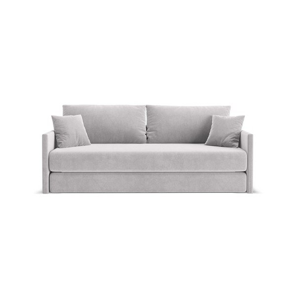 Jasnoszara aksamitna rozkładana sofa 209 cm Shannon – Cosmopolitan Design