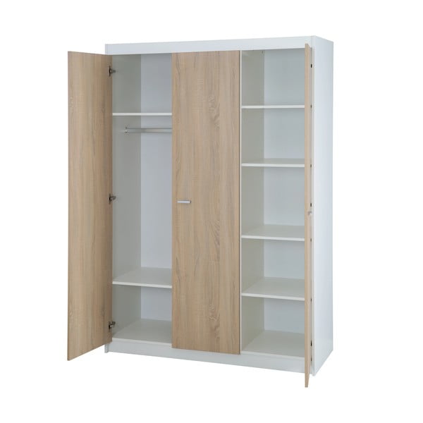 Biało-naturalna szafa dziecięca w dekorze dębu 131x190 cm Gabriella – Roba-image-3