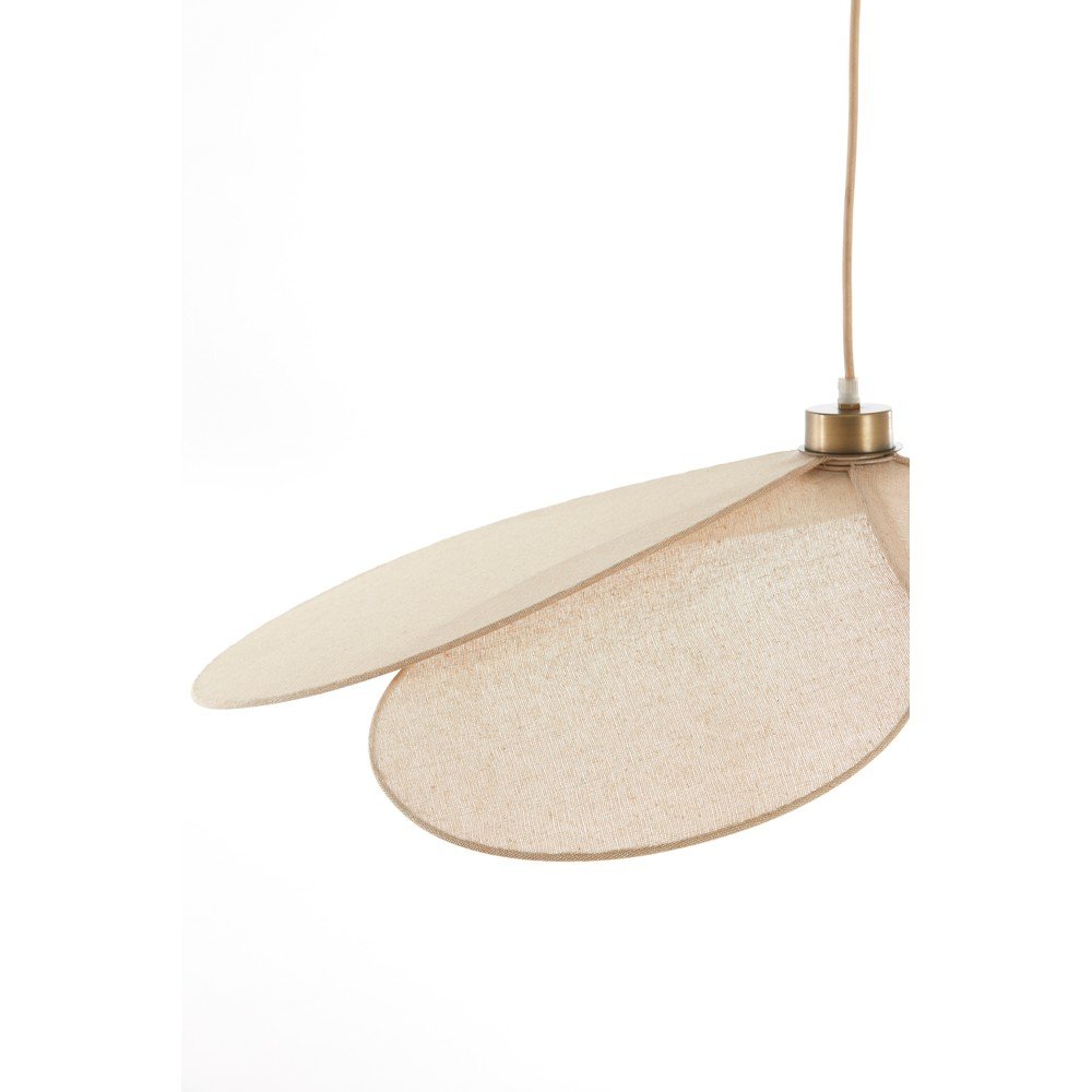 Kremowa lampa wisząca z tekstylnym kloszem Fyano – Light & Living (zdjęcie 6)