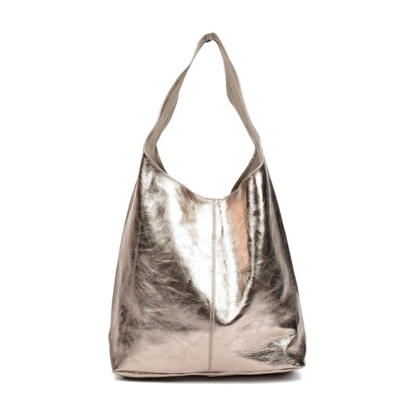 Skórzana torebka w kolorze złota Sofia Cardoni Lucia-image-1