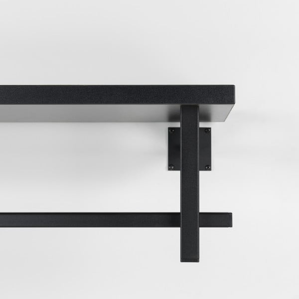 Czarny metalowy wieszak ścienny z półką 76 cm Simplon – Spinder Design-image-4