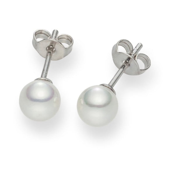 Białe kolczyki z pereł Pearls of London Elegance