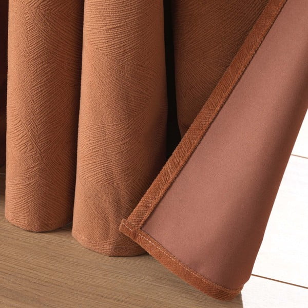 Brązowa aksamitna zasłona 140x260 cm Olympe – douceur d'intérieur-image-3