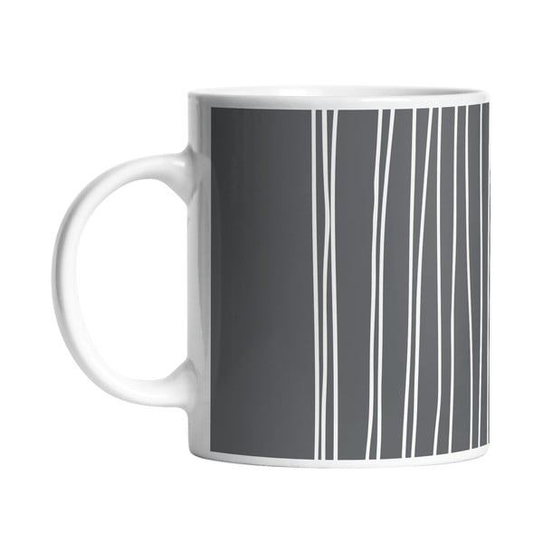 Kubek Black Shake White Stripes in Grey, 330 ml