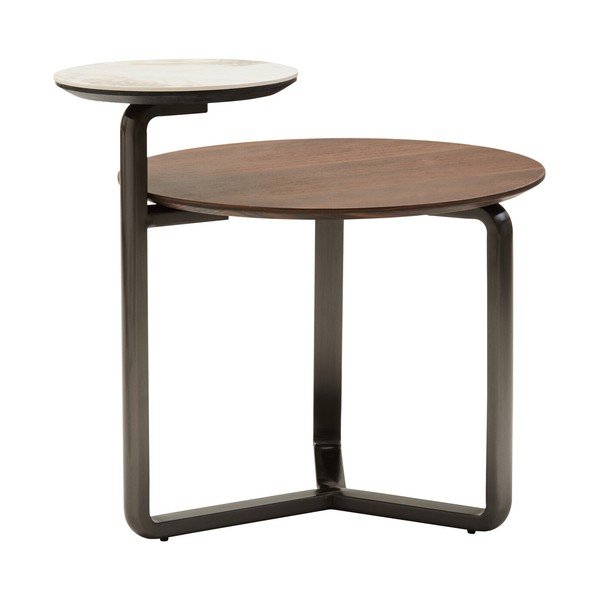 Brązowy okrągły stolik z litego drewna eukaliptusowego 55x67 cm Imperia – Premier Housewares