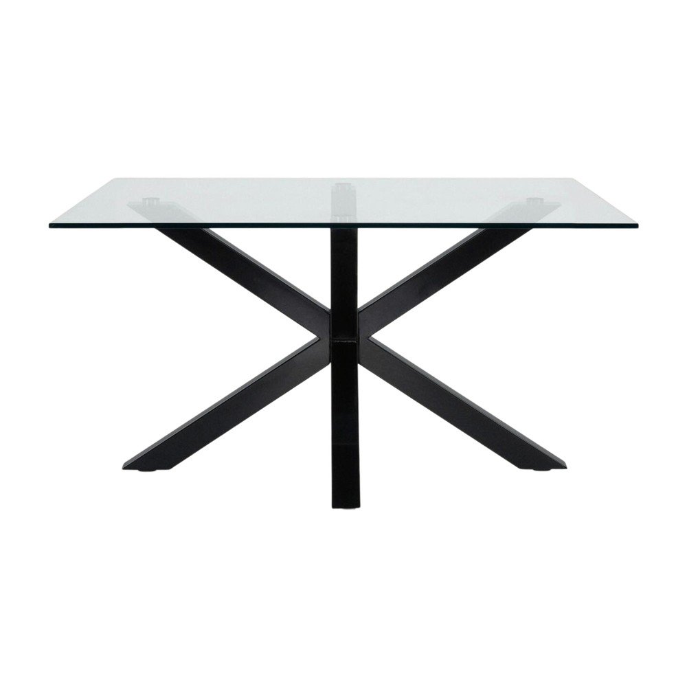 Czarny stolik ze szklanym blatem 70x130 cm Argo – Kave Home