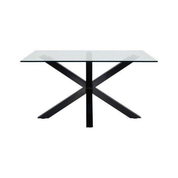 Czarny stolik ze szklanym blatem 70x130 cm Argo – Kave Home