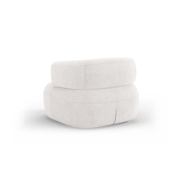 Biały fotel z materiału bouclé Jenny – Micadoni Home-image-3