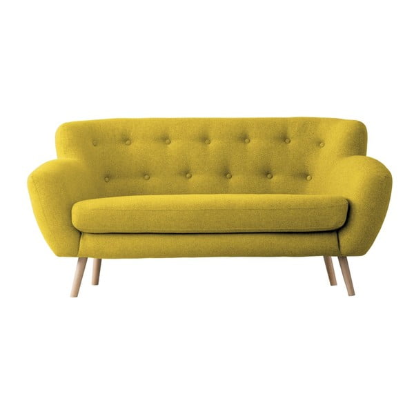 Żółta sofa dwuosobowa Kooko Home Pop