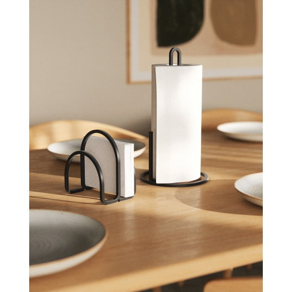 Czarny stalowy stojak na ręczniki kuchenne ø 17 cm Squire – Umbra-image-3