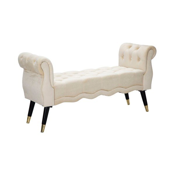 Kremowa aksamitna ławka Paris – Mauro Ferretti-image-2