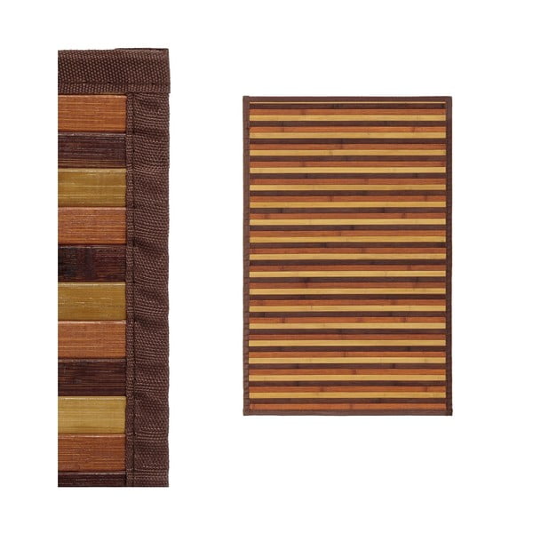 Musztardowo-brązowy bambusowy dywan 60x90 cm – Casa Selección-image-1
