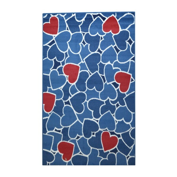 Niebiesko-czerwony dywan Webtappeti Love, 120x170 cm