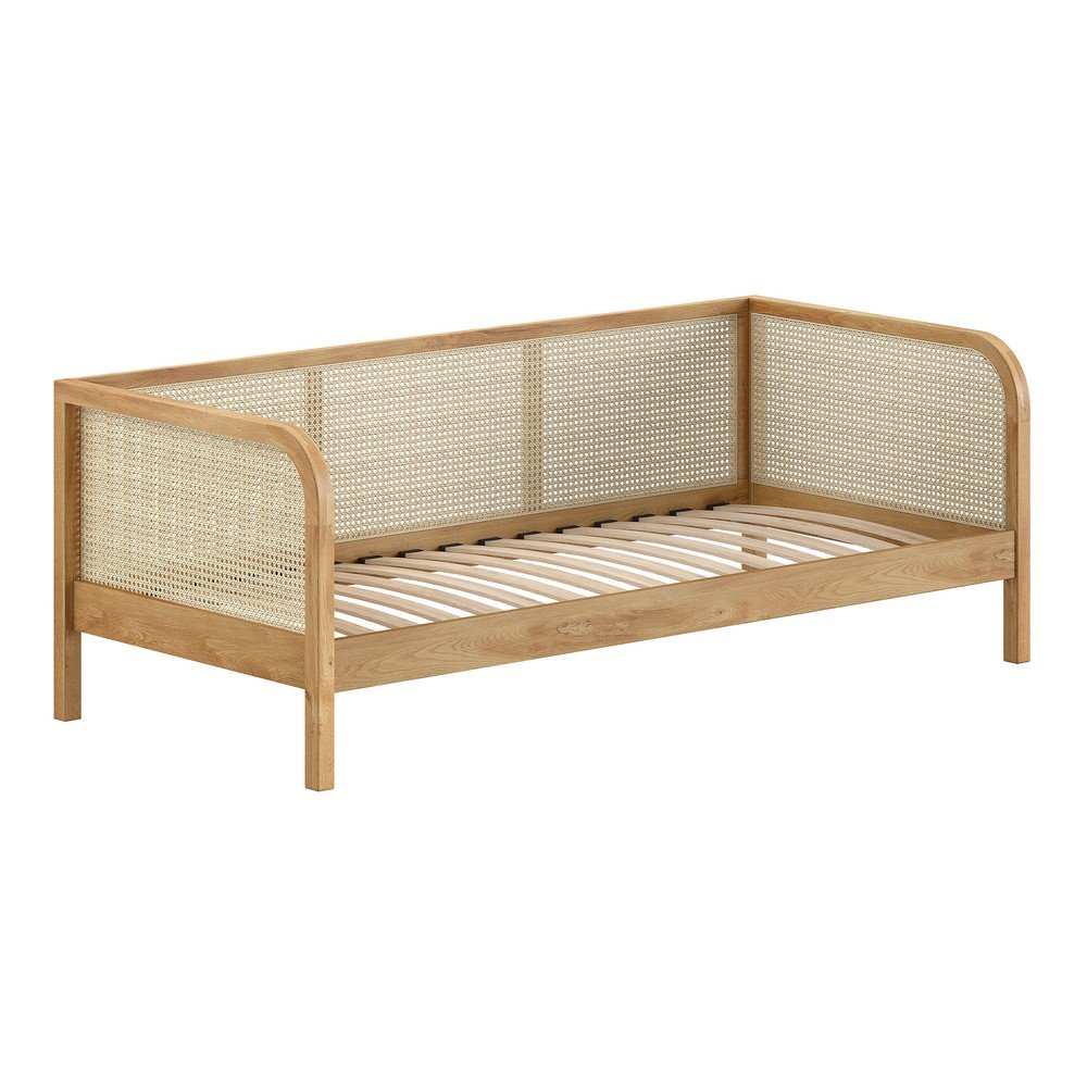 Łóżko jednoosobowe z litego drewna dębowego ze stelażem 90x200 cm w naturalnym kolorze Olive Captain Rotan – Vipack (zdjęcie 3)
