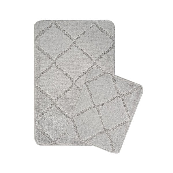 Jasnoszare dywaniki łazienkowe zestaw 2 szt. 50x80 cm Cizgili – Foutastic