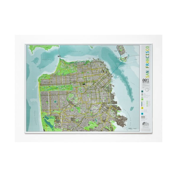Magnetyczna mapa San Francisco The Future Mapping Company San Francisco, 100x70 cm