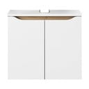 Biała niska wisząca szafka bez umywalki 60x53 cm Set 857 – Pelipal