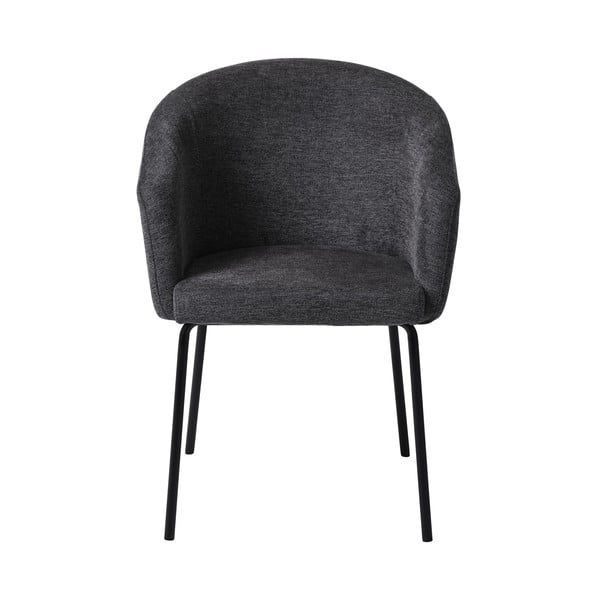 Ciemnoszary tapicerowany fotel jadalniany z podłokietnikami Easton – Unique Furniture-image-2