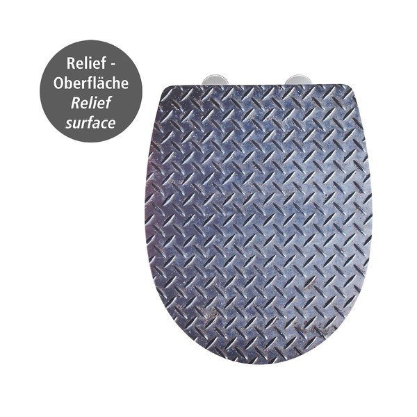 Szaro-biała deska sedesowa Wenko-image-2