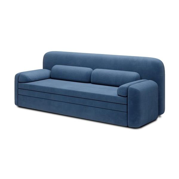 Niebieska sztruksowa rozkładana/ze schowkiem sofa 236 cm Elioss – ELTAP-image-2