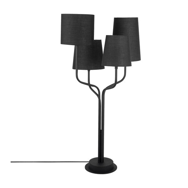 Czarna metalowa lampa stołowa z czarnym kloszem Opviq lights Aposto