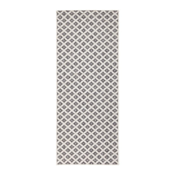 Szary dywan dwustronny odpowiedni na zewnątrz Bougari Nizza, 80x350 cm