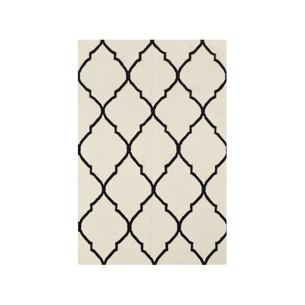 Ręcznie tkany dywan Caroline Ivory/Black, 155x240 cm