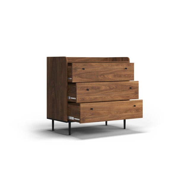 Niska komoda w dekorze orzecha 90x90 cm Ely – Cosmopolitan Design-image-4