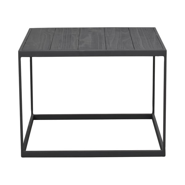 Czarny stolik z blatem z drewna sosnowego Rowico Franky, 60x60 cm
