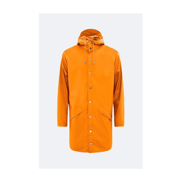 Pomarańczowa kurtka unisex o wysokiej odporności Rains Long Jacket, rozmiar L/XL