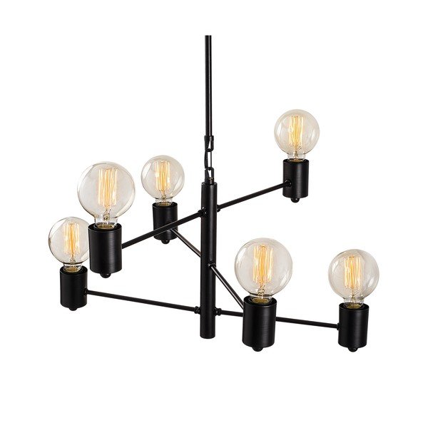 Czarna lampa wisząca z 6 kloszami Opviq lights Hexa Long-image-3