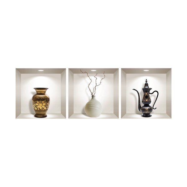 Komplet 3 naklejek ściennych 3D Ambiance Decorative Objects-image-2