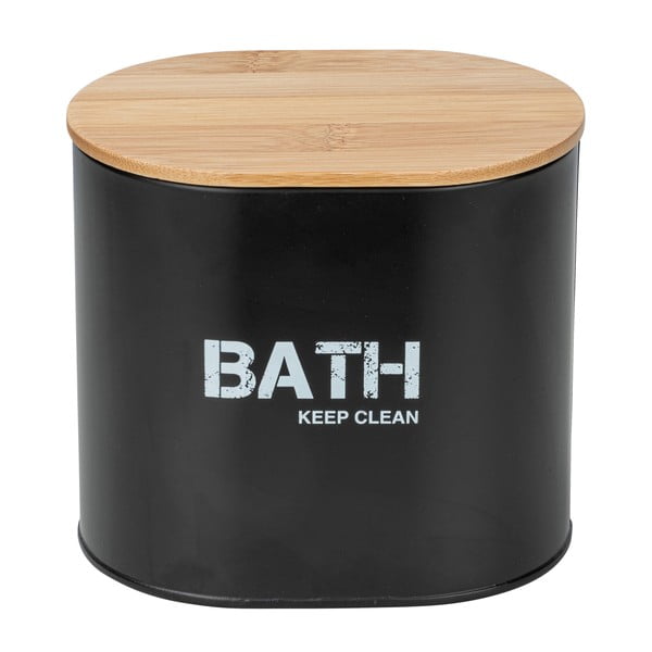 Czarny pojemnik łazienkowy z wieczkiem Wenko Gara-image-3