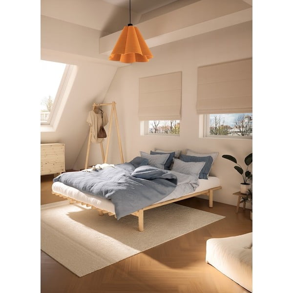 Łóżko dwuosobowe z drewna sosnowego ze stelażem 140x200 cm Pace – Karup Design-image-1