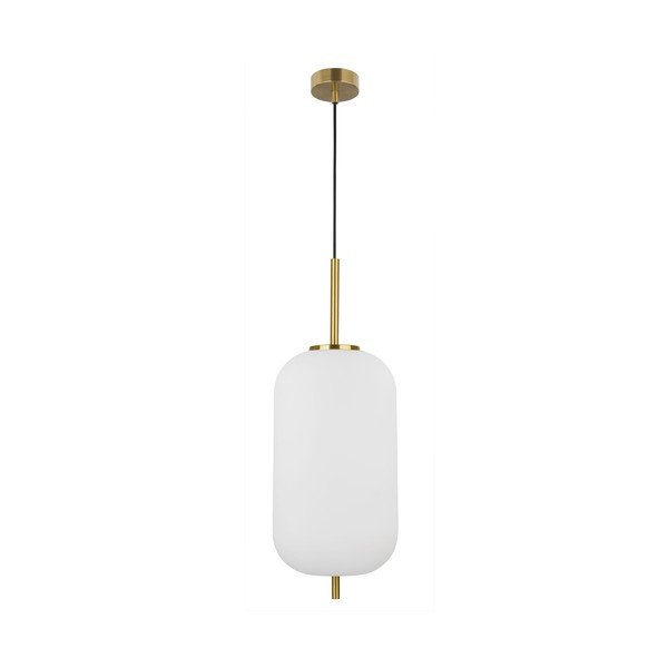 Biała/w kolorze mosiądzu szklana lampa wisząca ø 22 cm Lato – Nova Luce