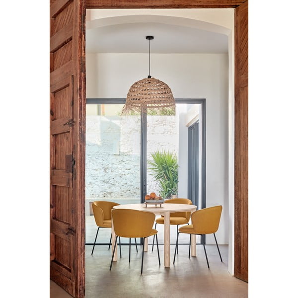 Musztardowe tapicerowane fotele jadalniane zestaw 2 szt. Add – Teulat-image-1