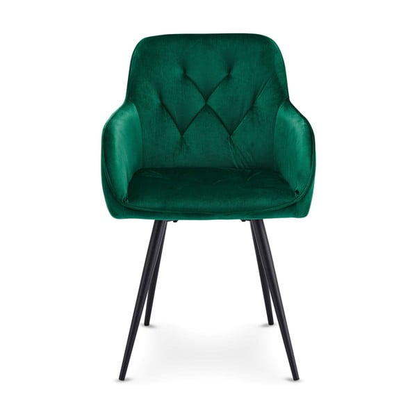 Zielone aksamitne krzesła zestaw 2 szt. Nadja – Furnhouse-image-1