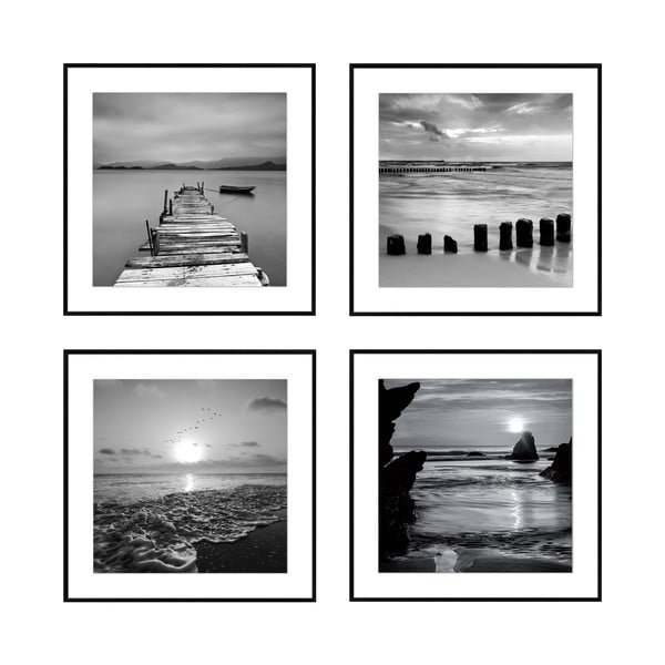 Obrazy zestaw 4 szt. 30x30 cm Silence by the Water