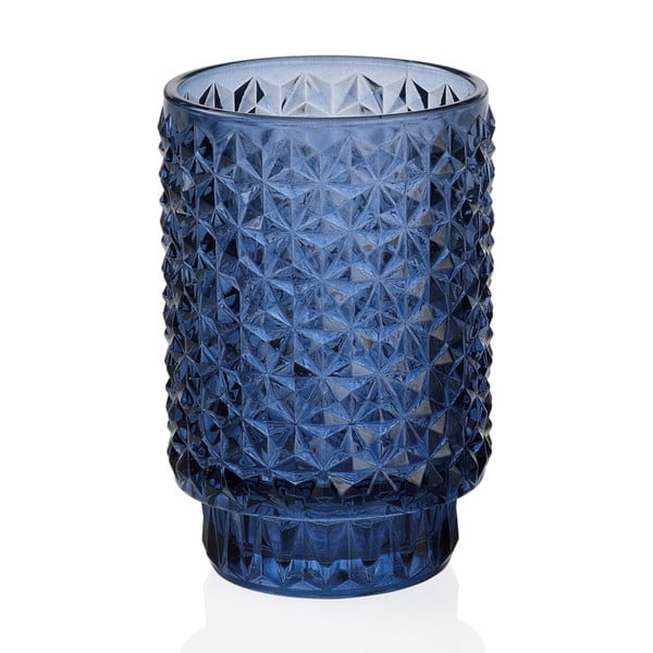 Niebieski szklany świecznik Andrea House Greentea, 13 cm