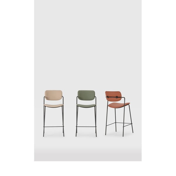 Ceglaste hokery zestaw 2 szt. (wysokość siedziska 68 cm) Maika – Marckeric-image-1