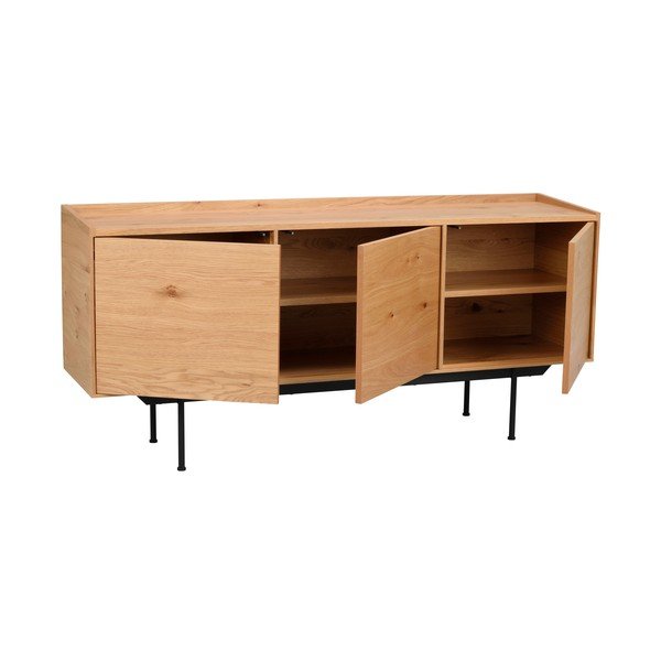 Naturalna niska komoda w dekorze dębu 160x74 cm Brewerton – Rowico-image-3