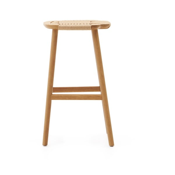 Hoker z litego drewna dębowego w naturalnym kolorze (wysokość siedziska 65 cm) Enit – Kave Home-image-4