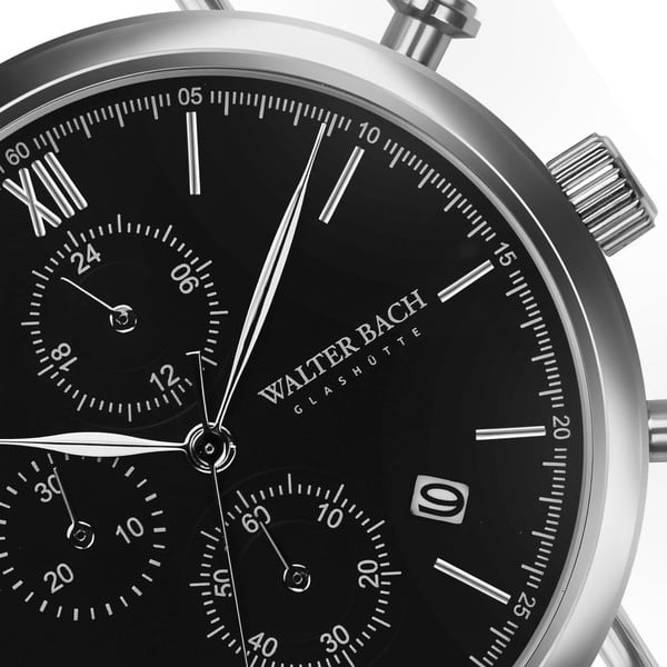 Męski zegarek z bransoletką ze stali nierdzewnej w kolorze srebra Walter Bach Style-image-2