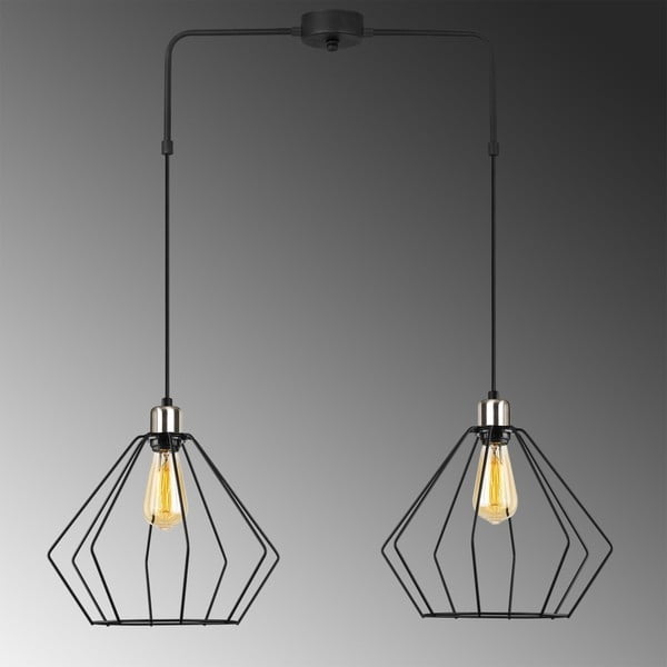 Czarna metalowa lampa wisząca Opviq lights Mueltan-image-1