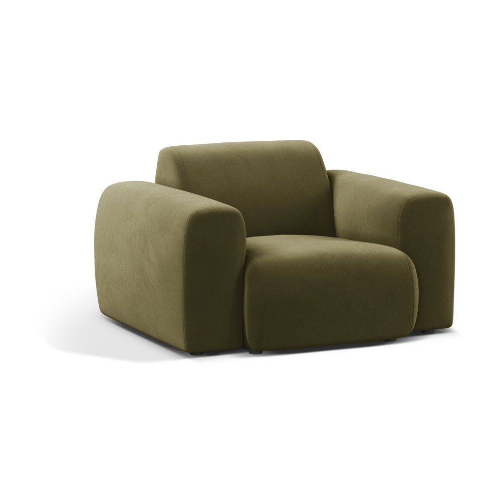 Aksamitny fotel w kolorze khaki Molino – Micadoni