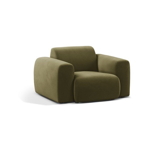 Aksamitny fotel w kolorze khaki Molino – Micadoni 