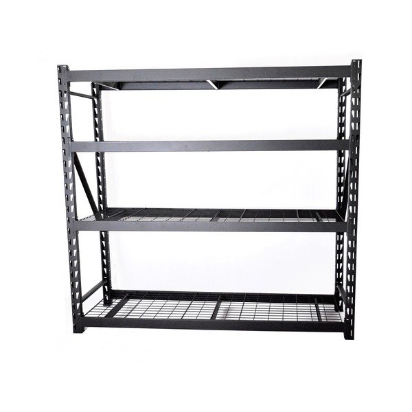Czarny metalowy regał do garażu 196x183 cm – Rojaplast-image-1